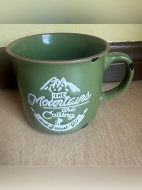 Unbranded Coffee Mug Unisex OS Green Excellent Mountains Calling Outdoors Bear